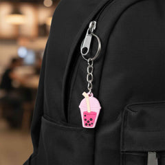 Bubble Tea Keychain – Cute Mini Cup Charm for Bags & Keys
