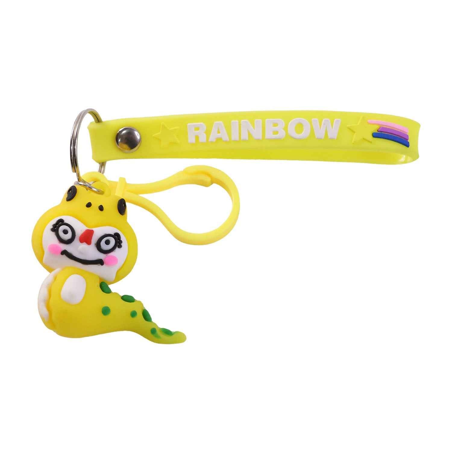 Dinosaur Keychain – Cute Cartoon Charm with Rainbow Strap