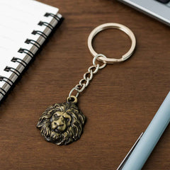Lion Head Metal Keychain – Durable and Stylish Design