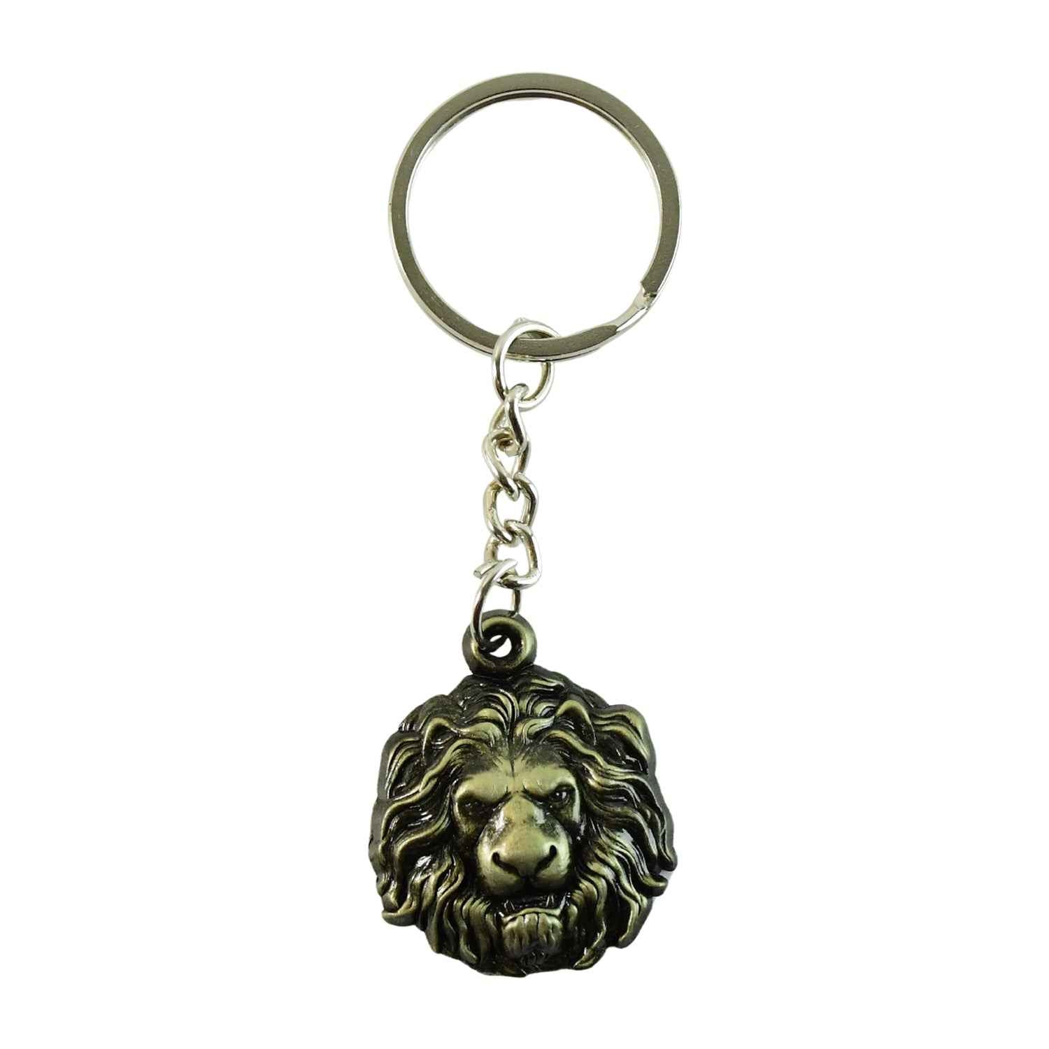 Lion Head Metal Keychain – Durable and Stylish Design