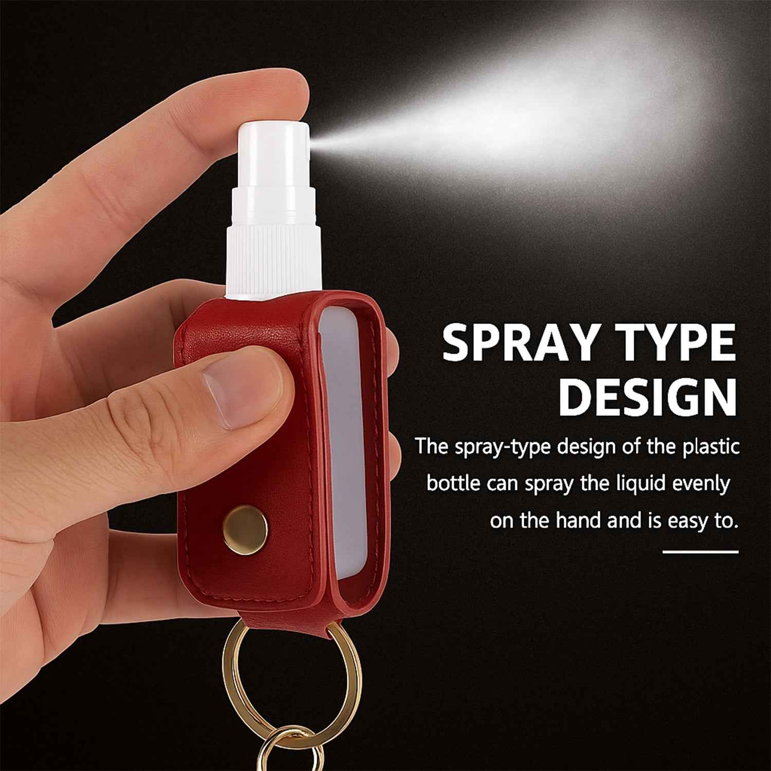 Hand Sanitizer Holder Keychain – Stylish Faux Leather with Tassel