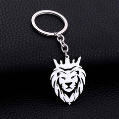 Lion Head Keychain – Stainless Steel Durable Crown Design