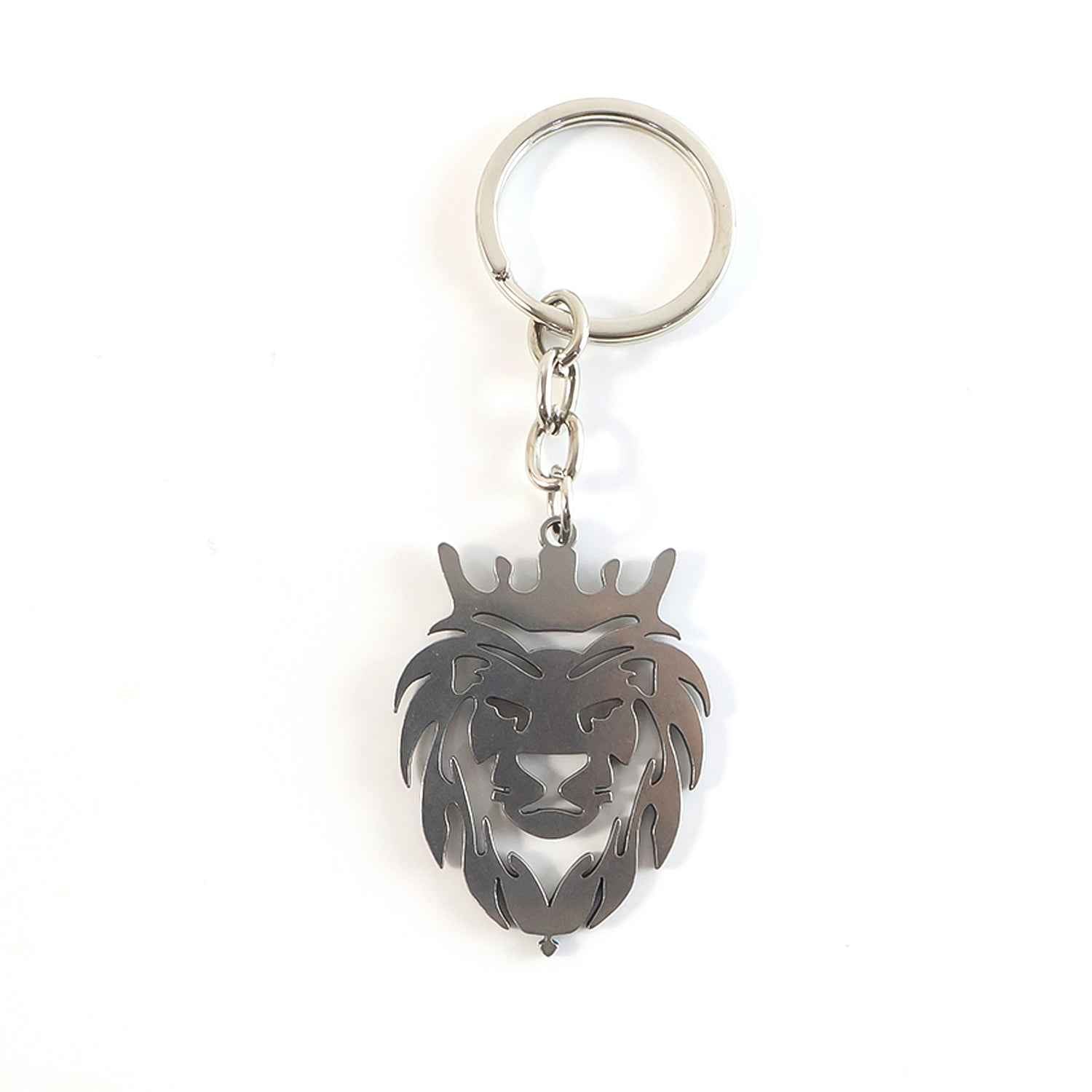 Lion Head Keychain – Stainless Steel Durable Crown Design