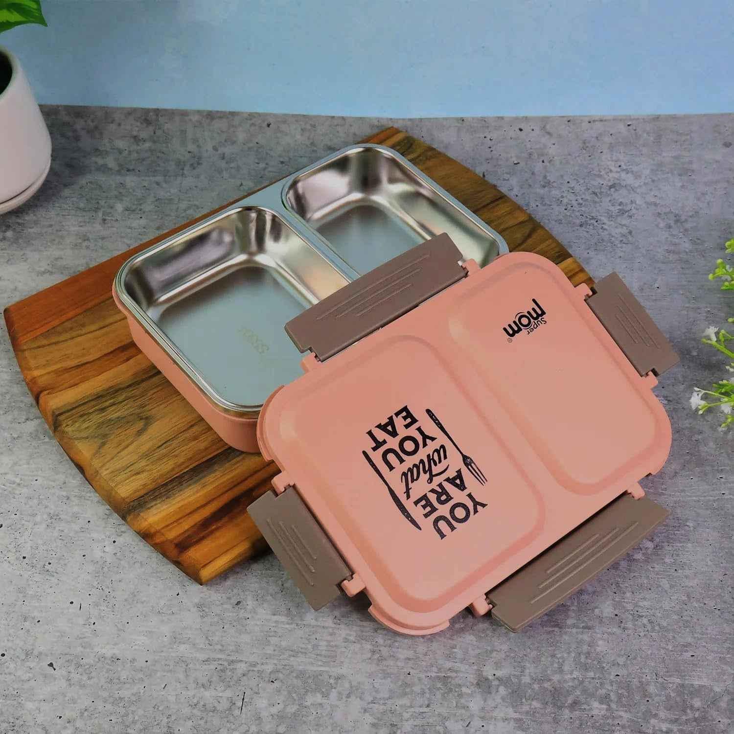 3-Compartment Stainless Steel Lunch Box – Leak-Proof & Durable