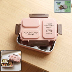 3-Compartment Stainless Steel Lunch Box – Leak-Proof & Durable