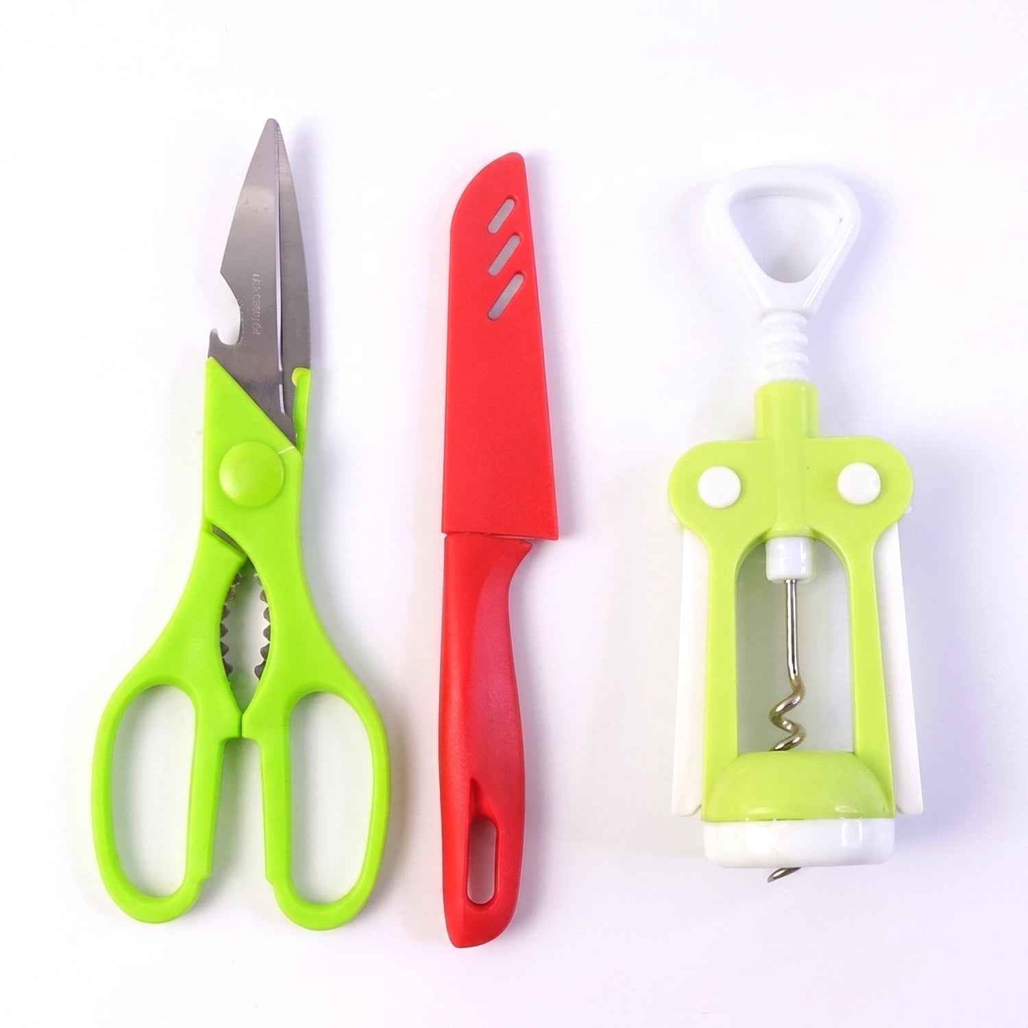 Kitchen Tool Set – 3 Pc Wine Opener, Knife, Scissors | Quickslice