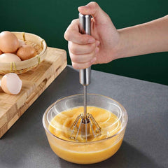 Stainless Steel Hand Push Rotary Whisk – Effortless Mixing Tool