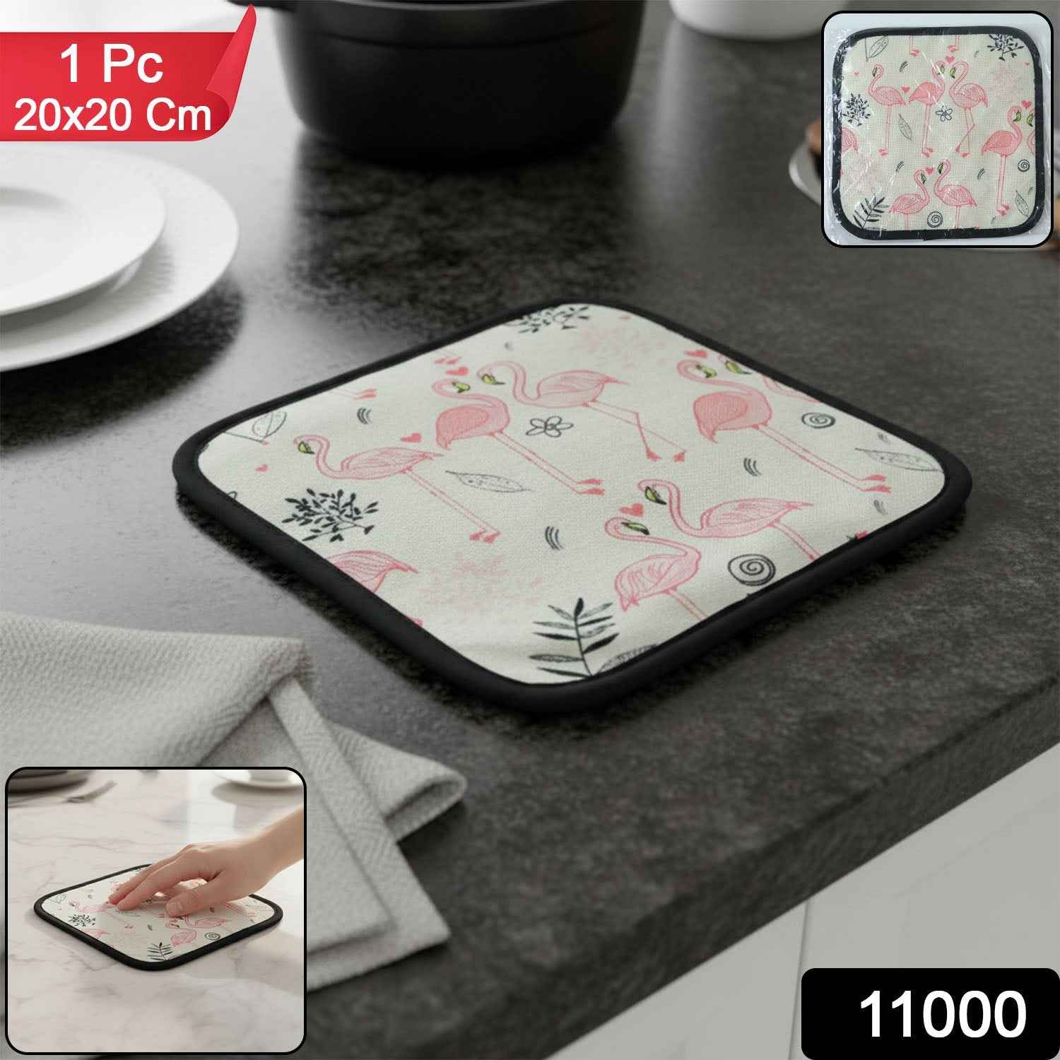 Heat Resistant Kitchen Pot Holder Mat – Stylish 20×20 cm Protector