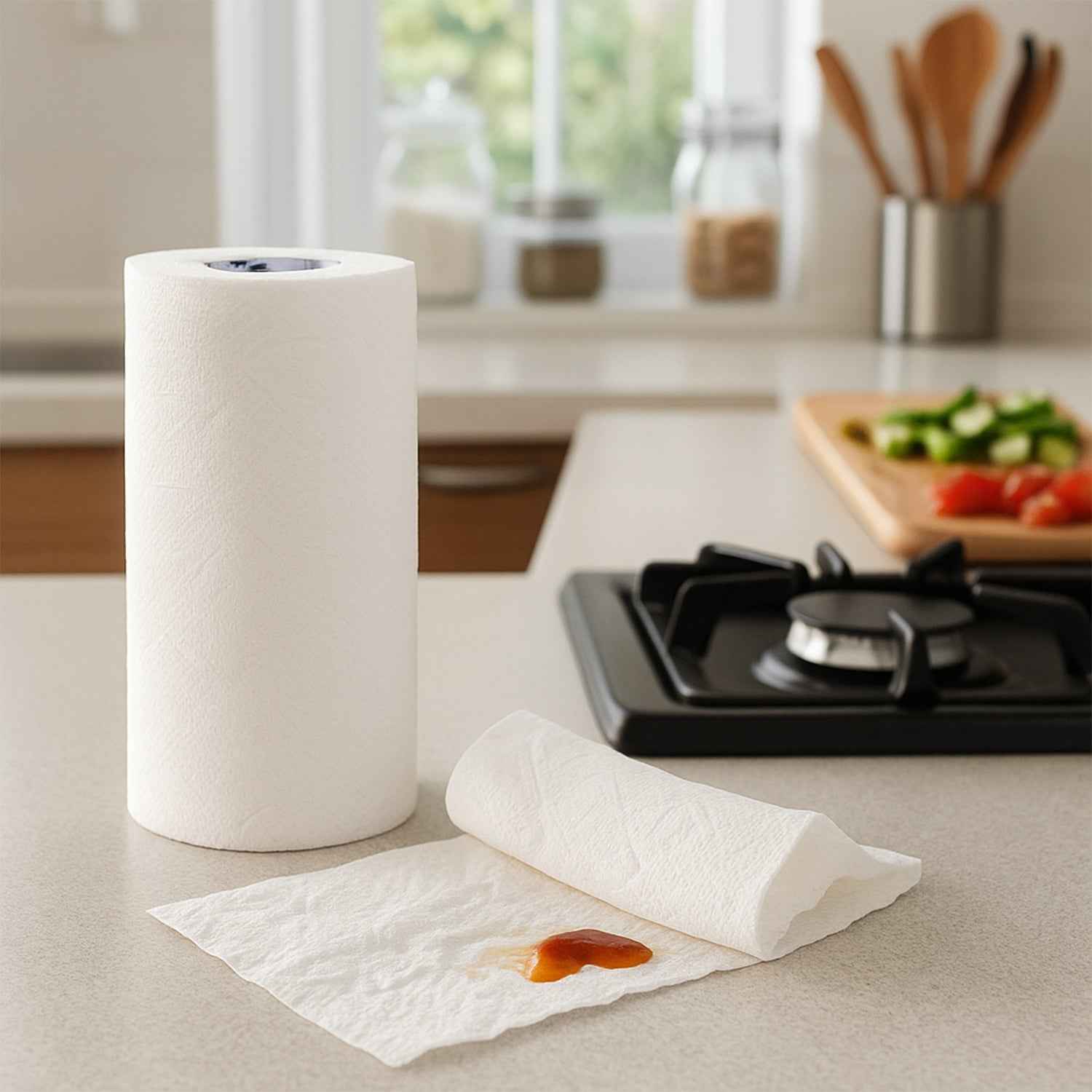 Kitchen Paper Towel Roll – 60 Super Absorbent Sheets
