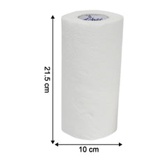 Close-up showing sheet size and perforation on Freshee kitchen paper towel roll