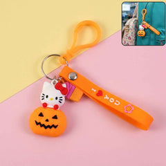 Kitty Pumpkin Keychain – Cute Cartoon Bag Charm Accessory