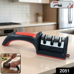 3-Stage Manual Knife Sharpener – Ceramic & Steel Blades | ToolMate Pro