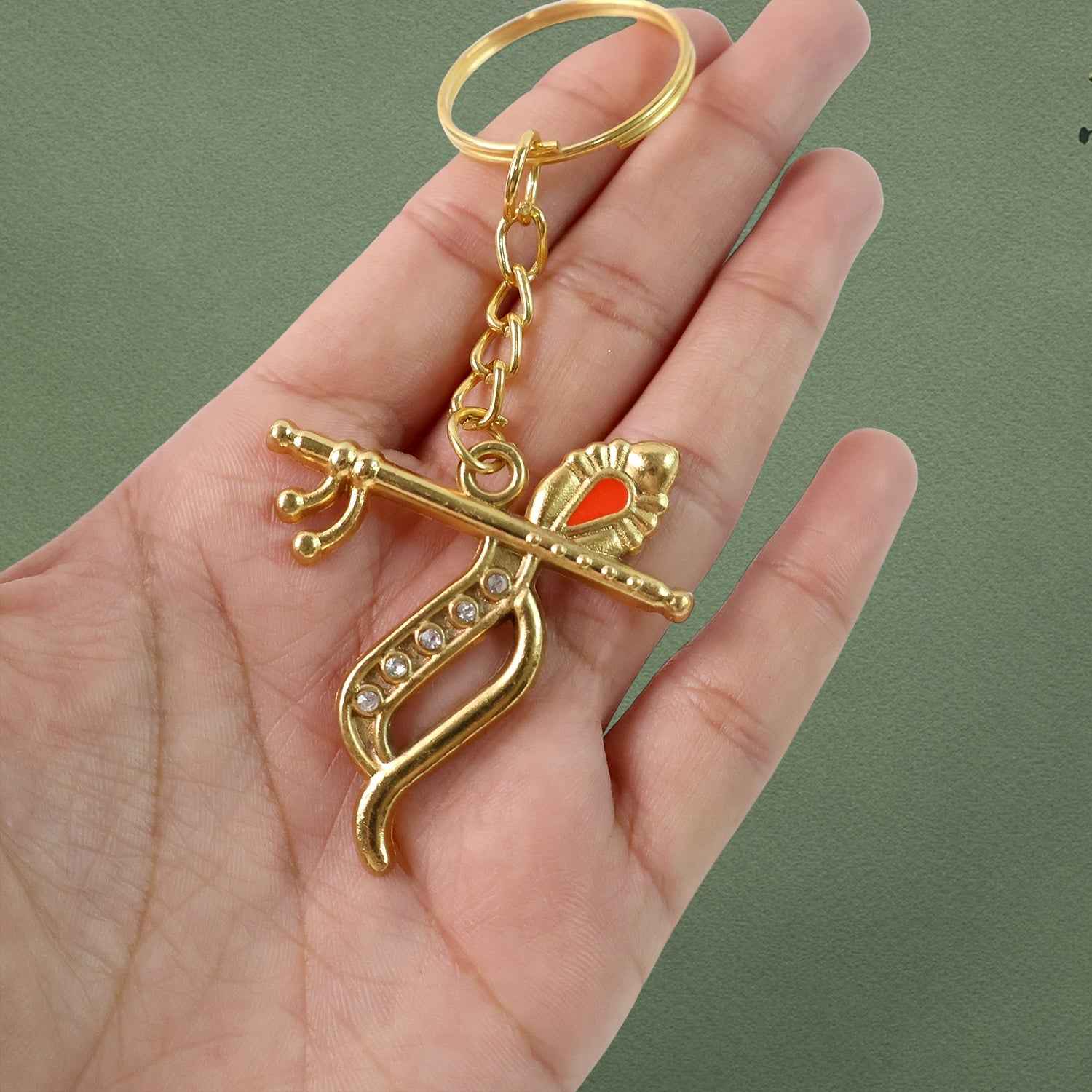 Krishna Metal Keychain – Durable Flute & Peacock Feather Design