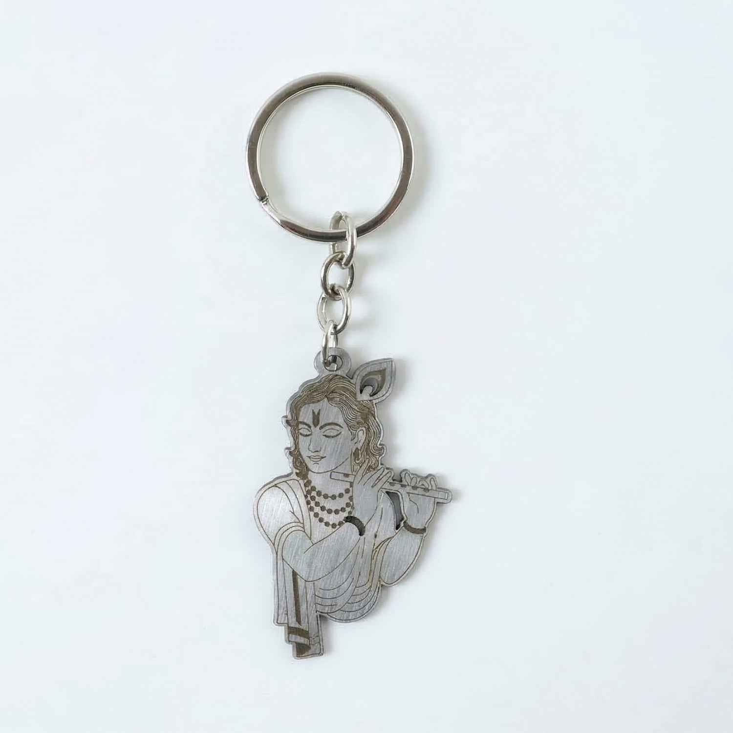 Lord Krishna Engraved Keychain – Durable Spiritual Accessory