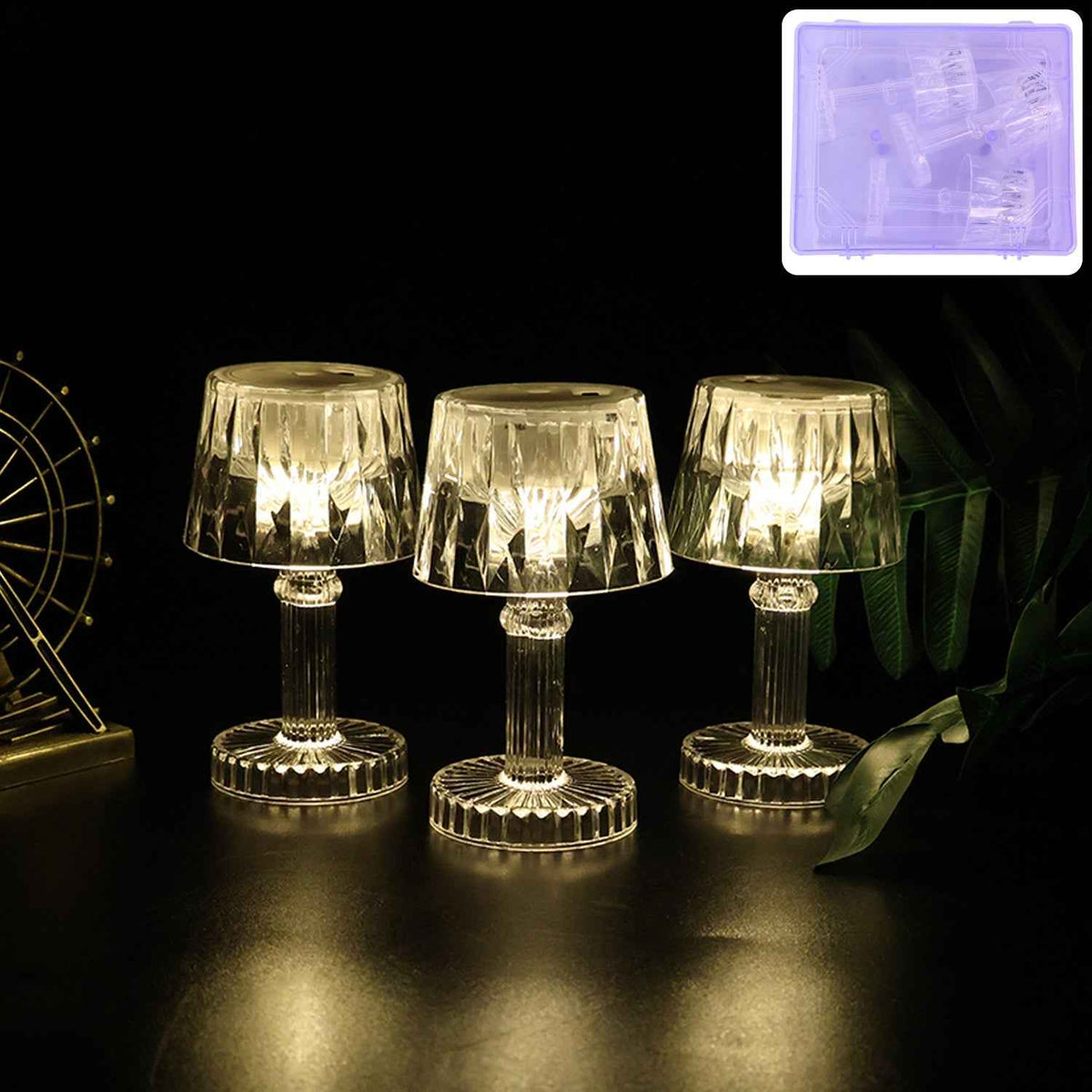 LED Mini Table Lamp Set – Battery Operated Decorative Ambience