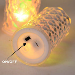 LED Flameless Candle Lights – Set of 3 Crystal Decorative Lights