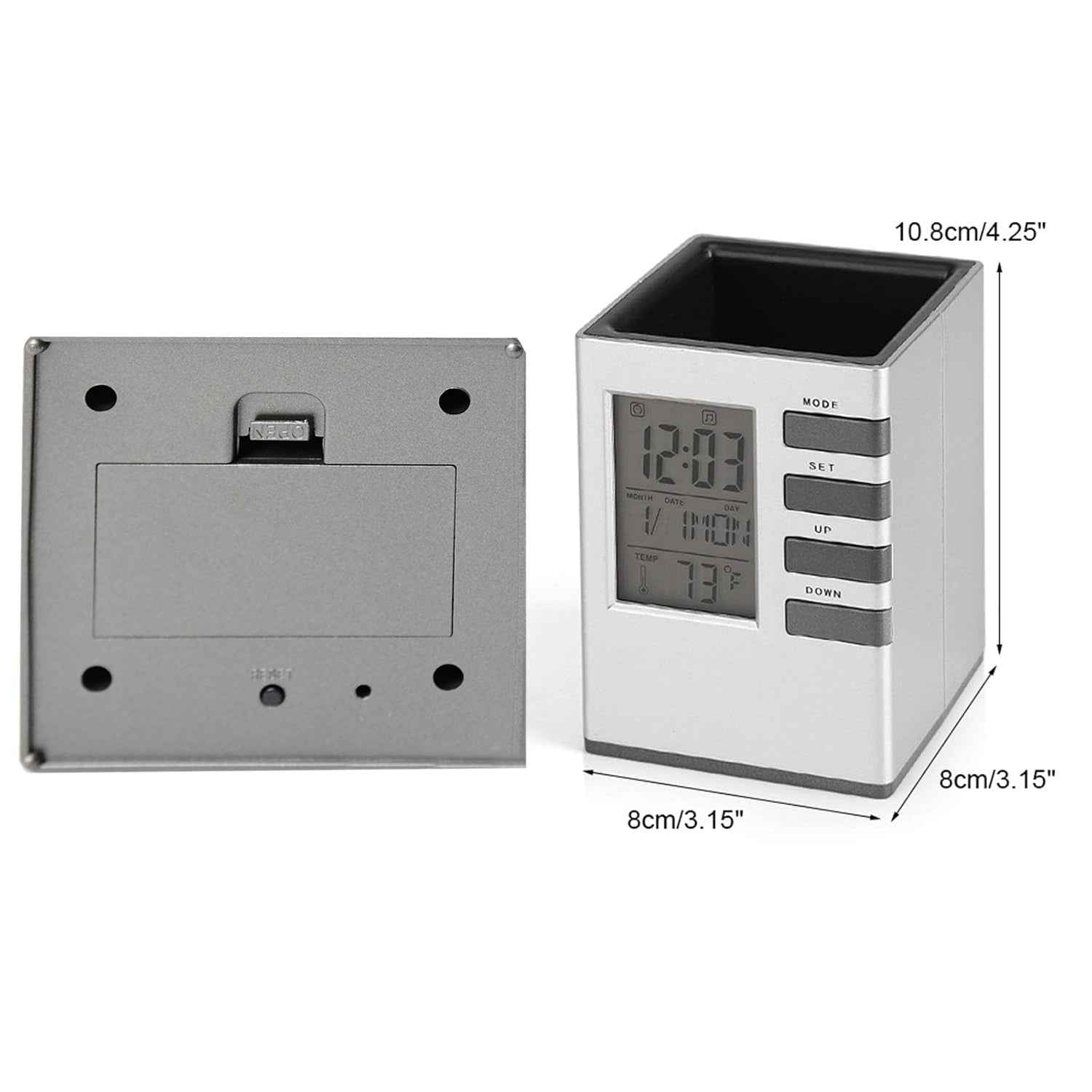 Digital Desk Clock – Multifunction with Pen Holder & Temp Display