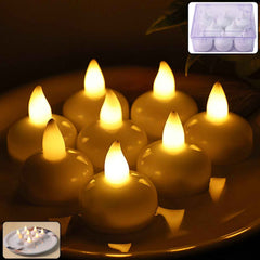 Round LED Flameless Tealight Candles – Safe Warm Glow Set of 8