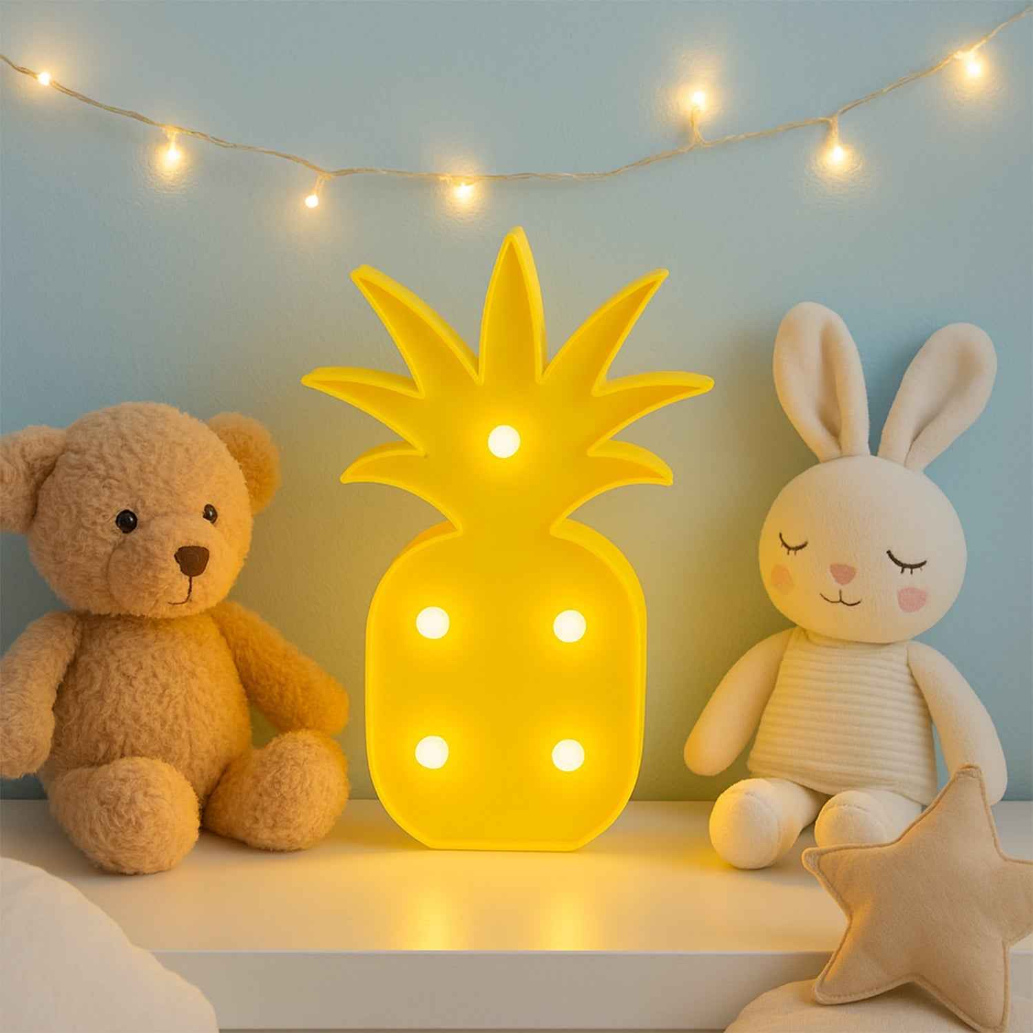 Pineapple Shaped LED Night Light – Battery Operated Decorative Lamp