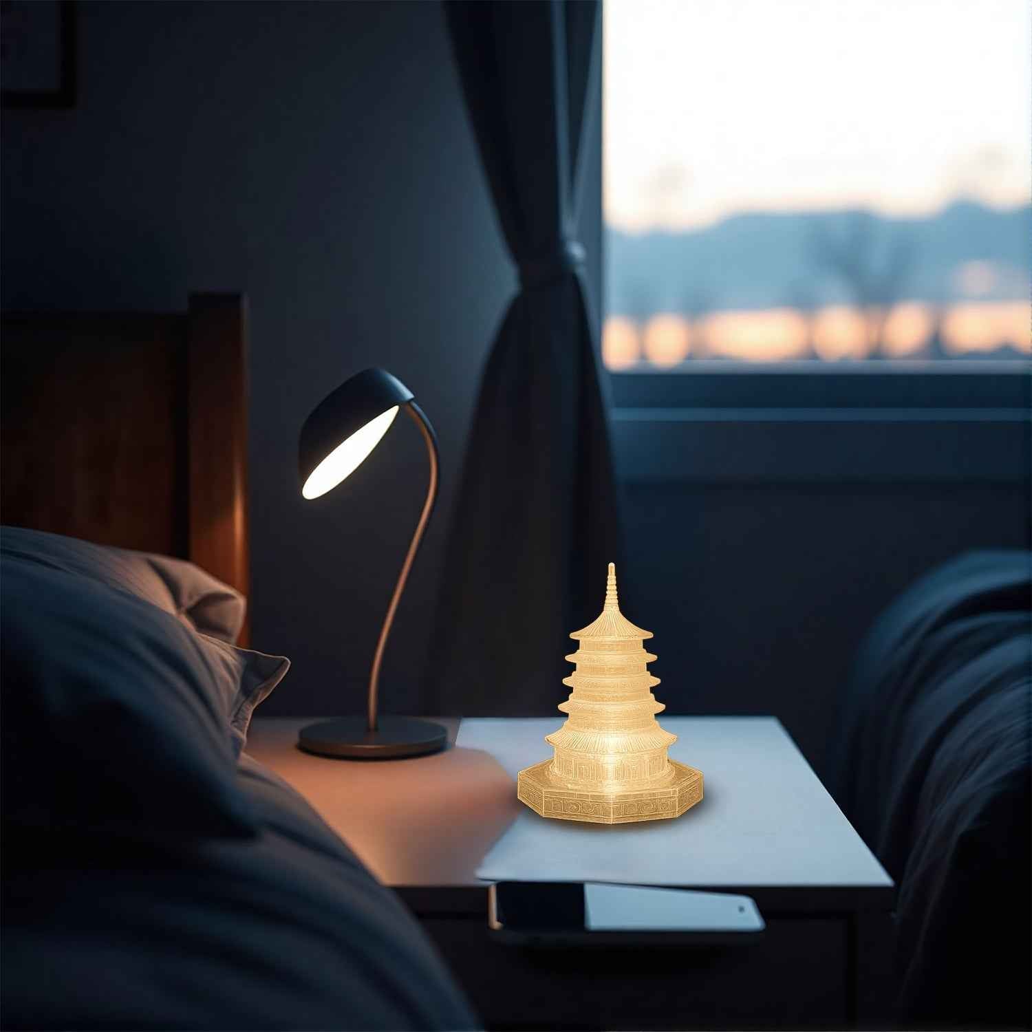 LED Crystal Pagoda Light – Elegant Battery Operated Decor