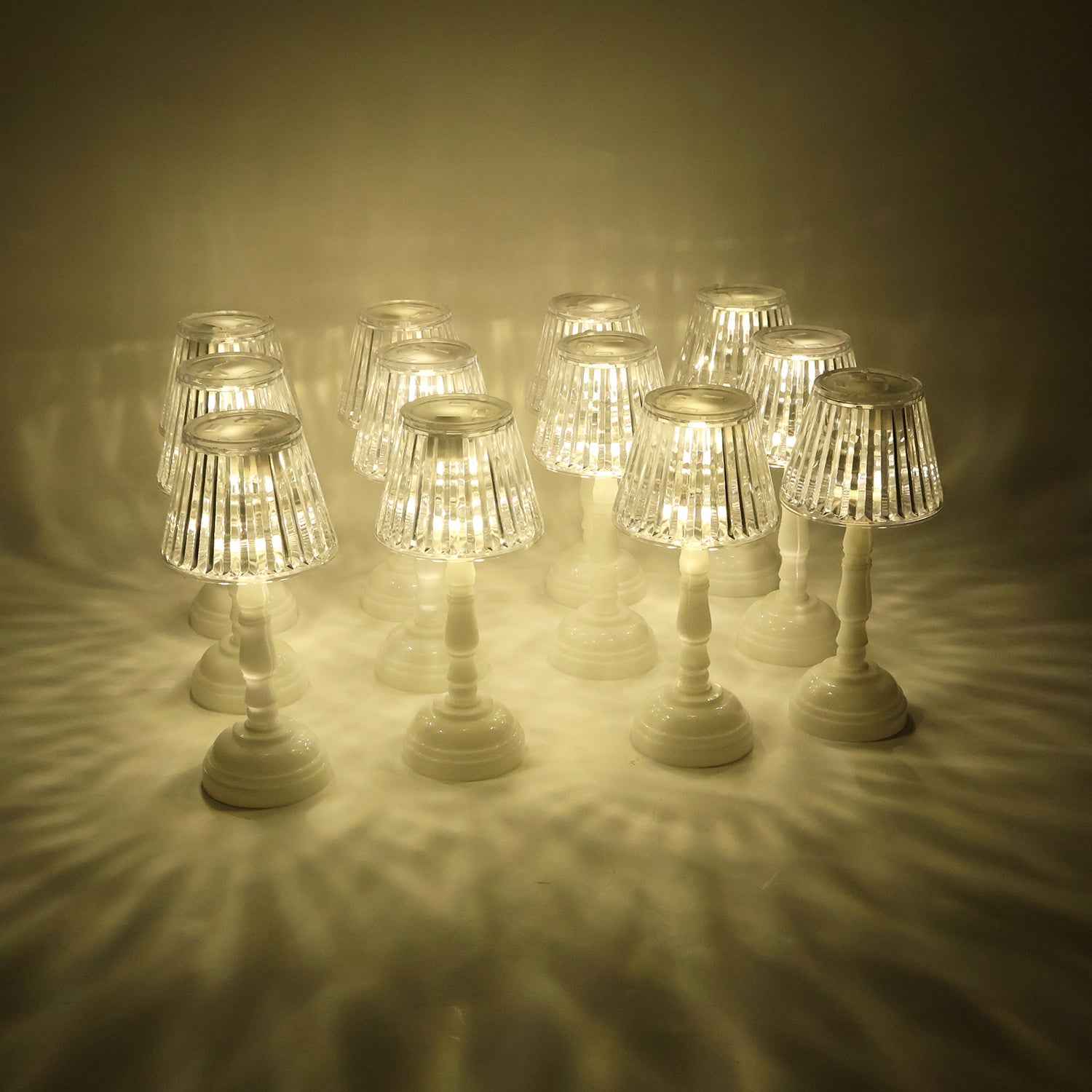 LED Crystal Table Lamps – Elegant Set of 12 Warm Lights