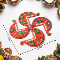 Acrylic Swastik Shubh Labh Wall Hanging – Auspicious Festival Decor