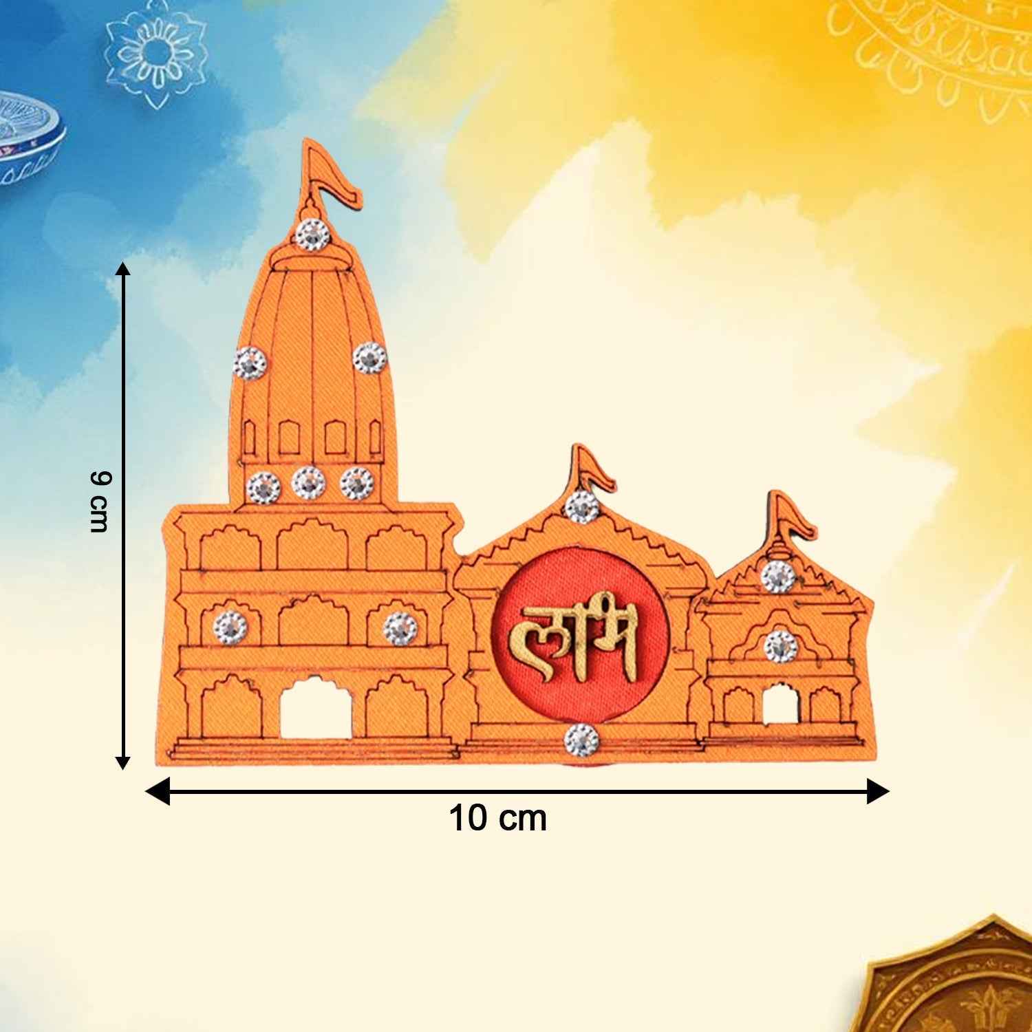 Shubh Labh Temple Wall Sticker – Vibrant Festive Home Décor