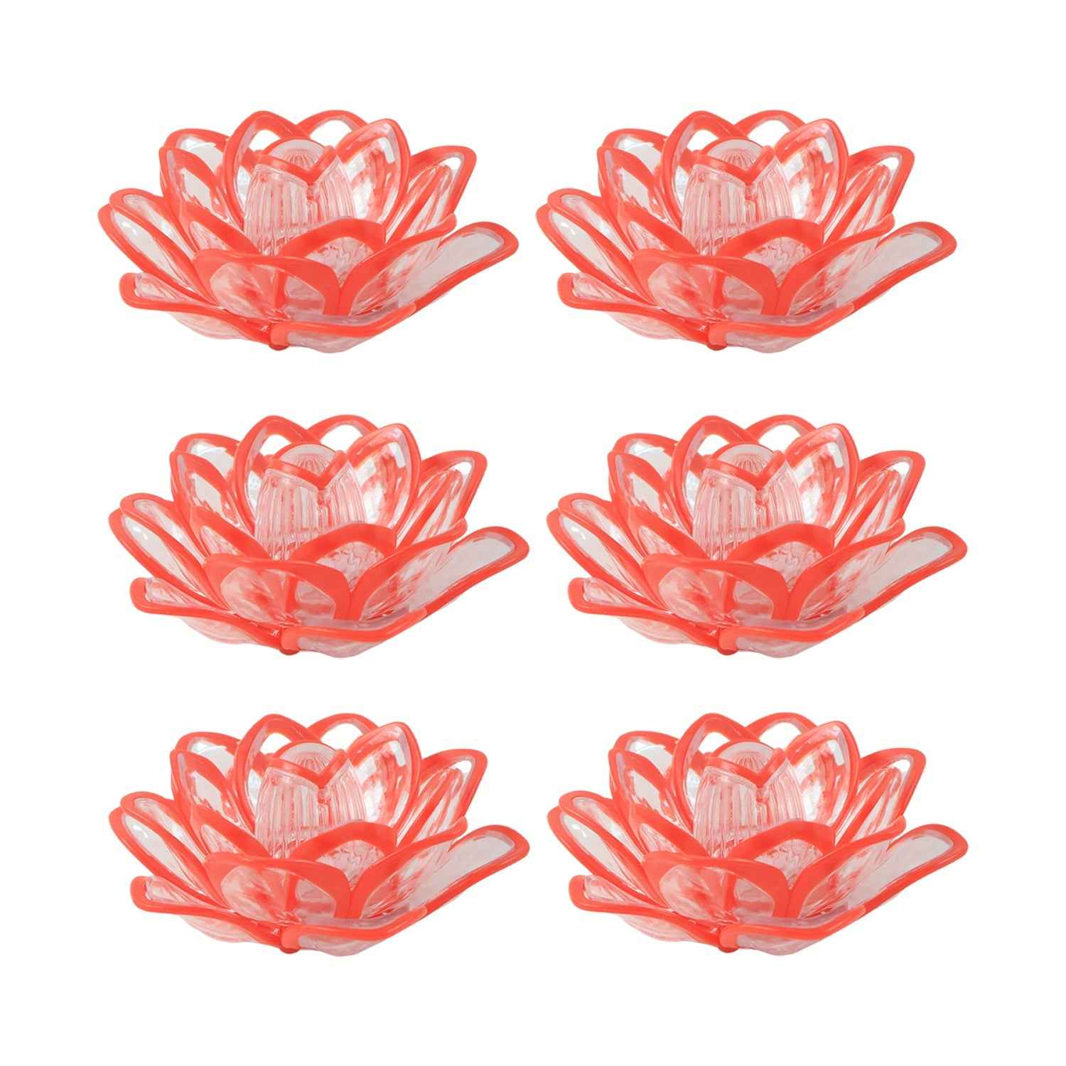 Lotus Shaped LED Flameless Candles – Set of 6 Decorative Lights