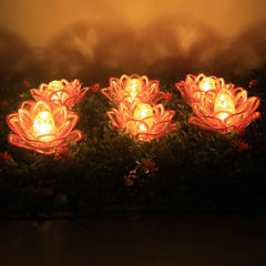 Lotus Shaped LED Flameless Candles – Set of 6 Decorative Lights
