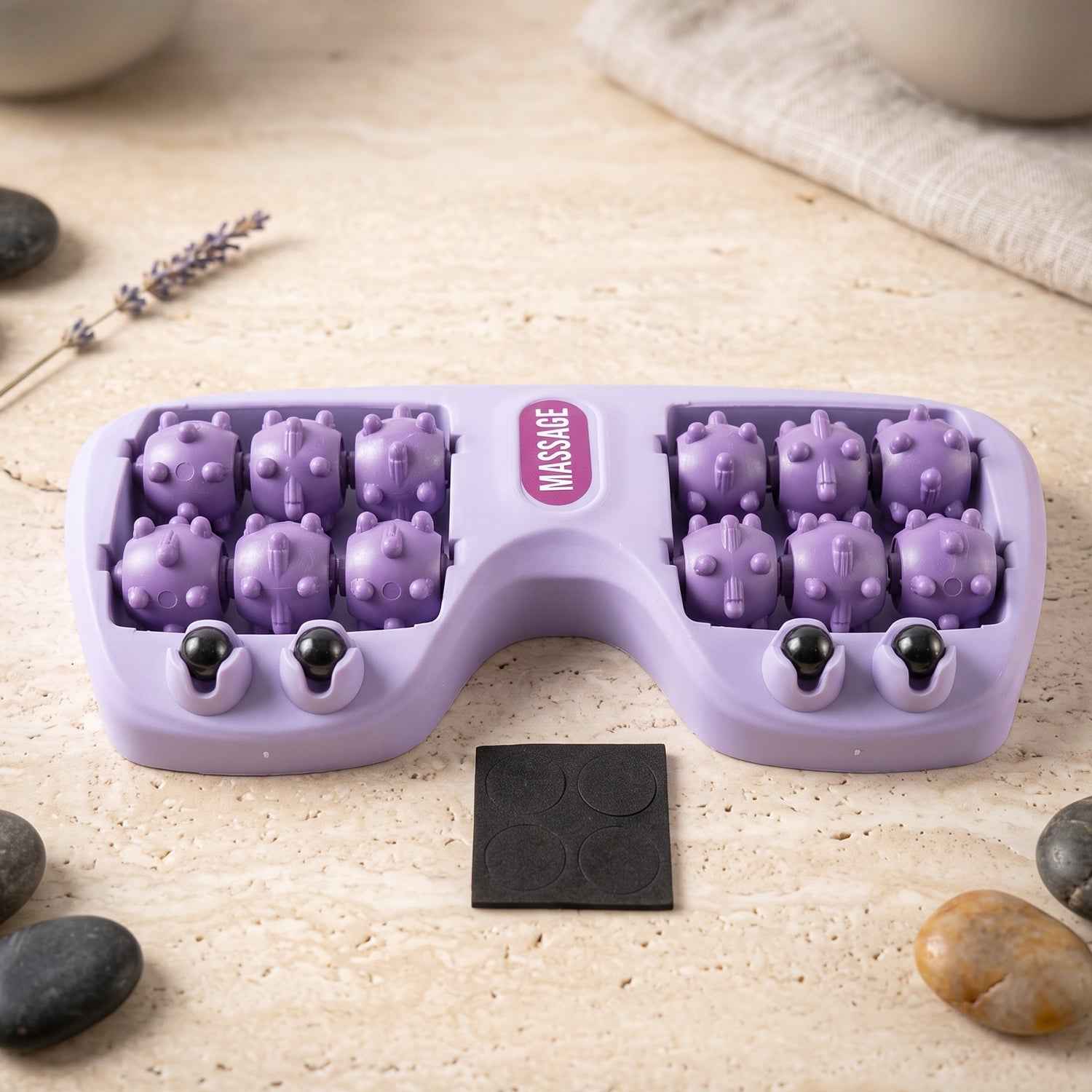 Manual Plastic Roller Foot Massager with Acupressure Nodes for Both Feet (1 Pc)