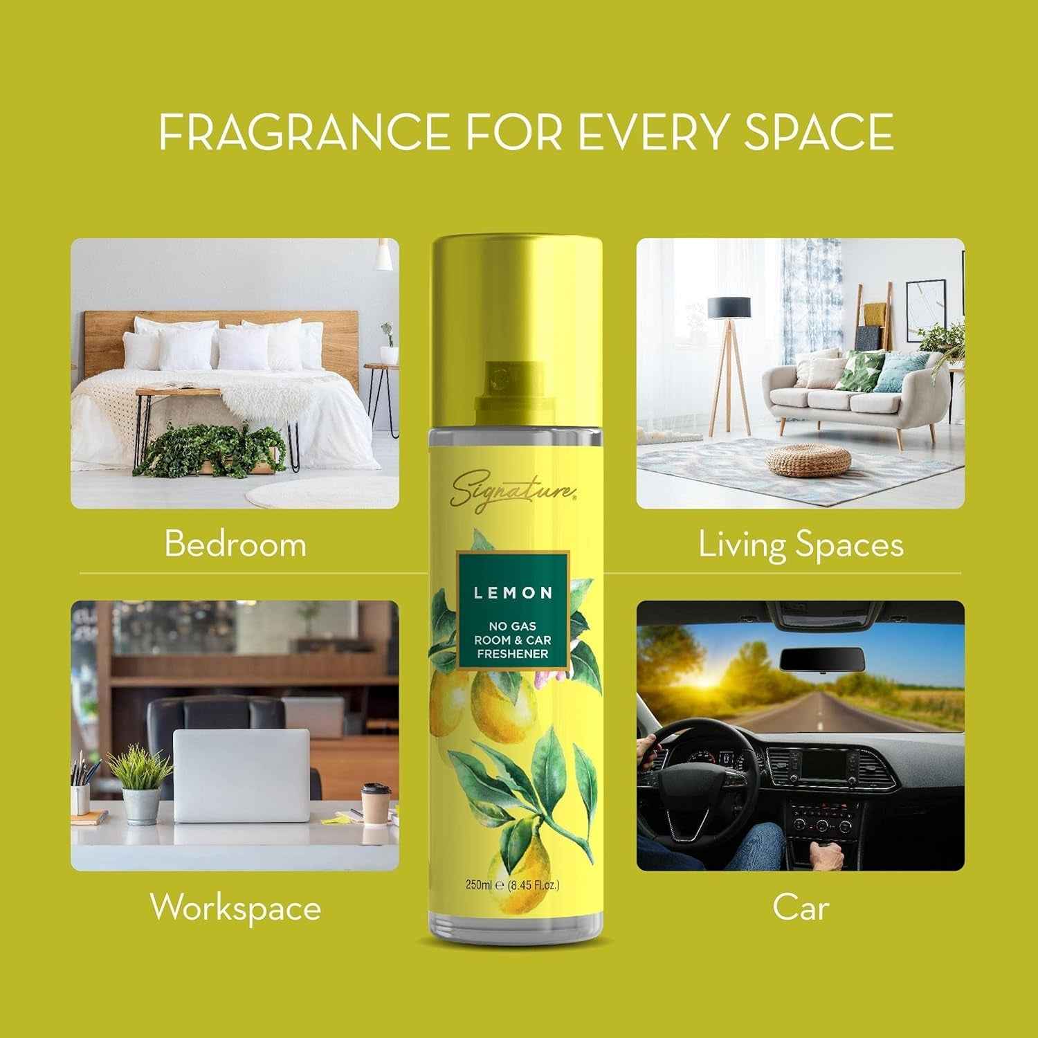 Lemon Room & Car Freshener Spray Ð Long-Lasting Citrus Fragrance