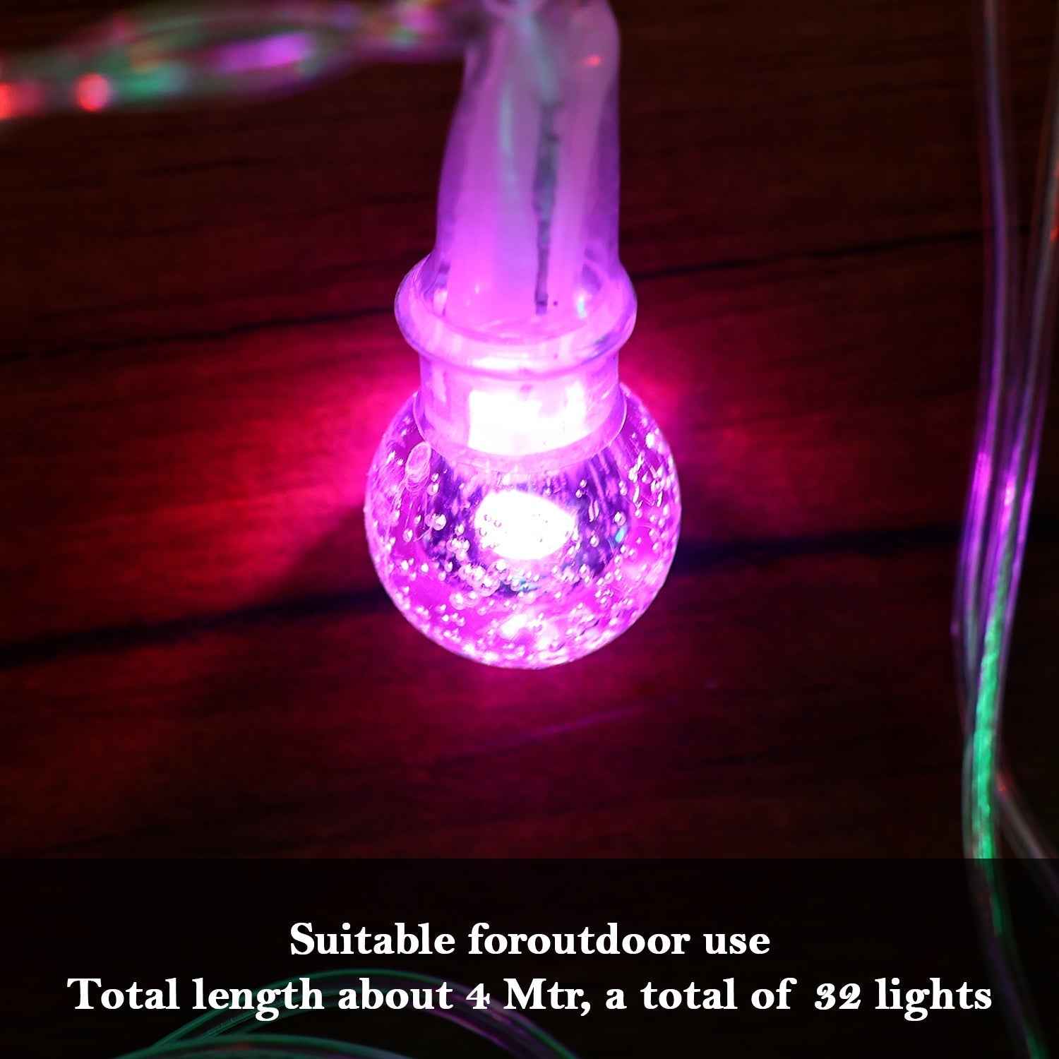 LED Decorative String Lights – 8 Meter Multicolor Bubble Balls