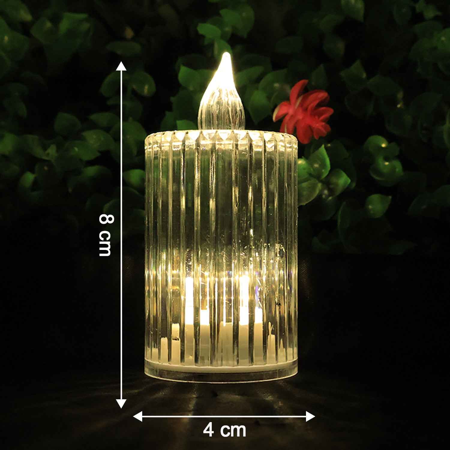 LED Flameless Candle Lights – Premium Crystal Effect, Set of 8