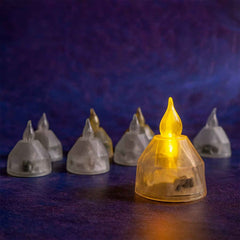 LED Flameless Decorative Diyas – Set of 8 Crystal-Style Lights