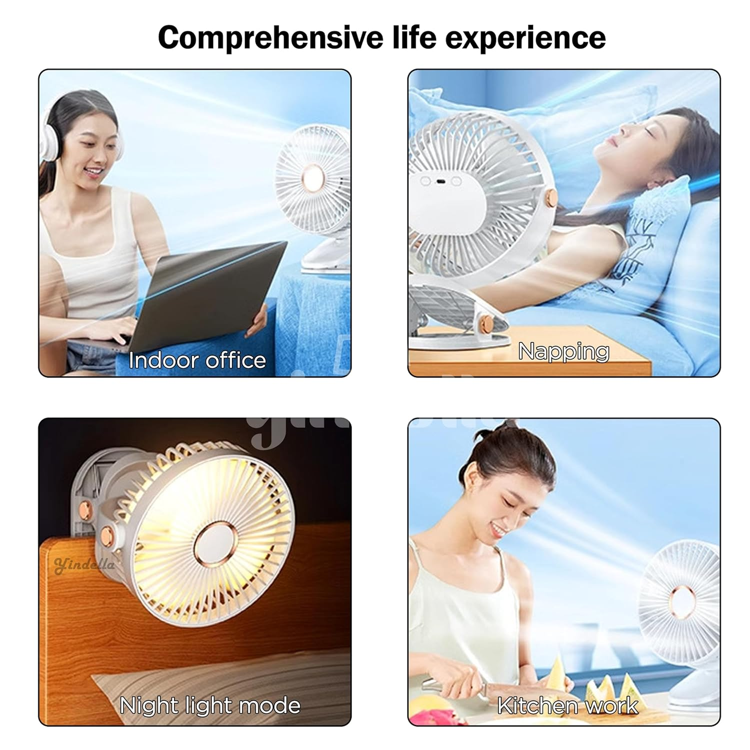 Portable Mini Fan – USB Rechargeable Clip-On Fan with Adjustable Speed