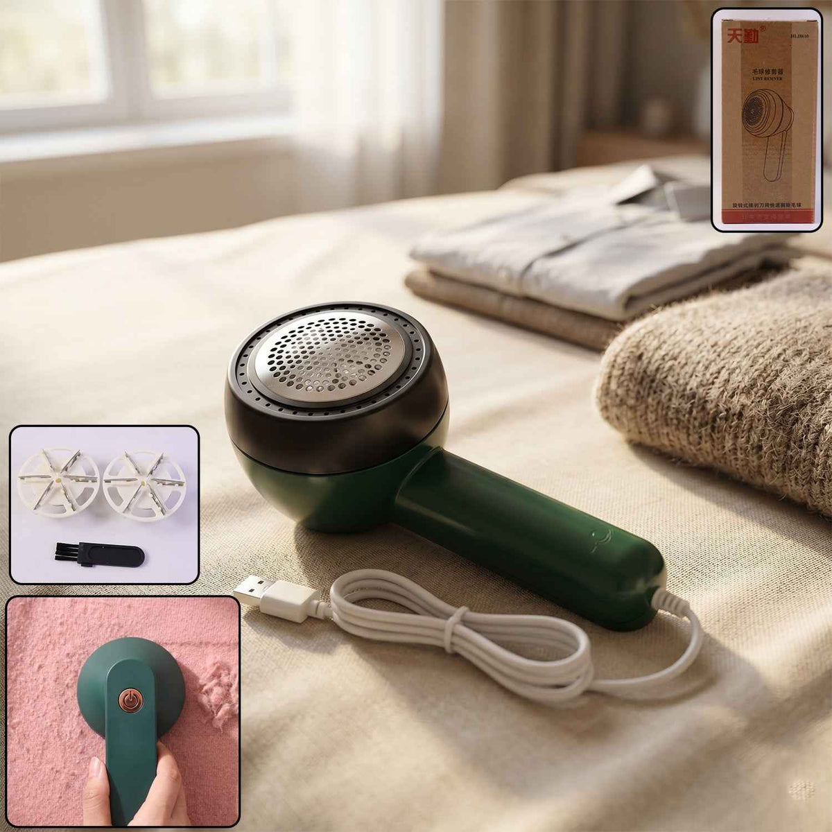 Electric USB Lint Remover Ð Cordless Fabric & Clothes Fuzz Shaver