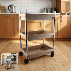 3-Layer Storage Trolley – Portable, Rolling & Durable Organizer