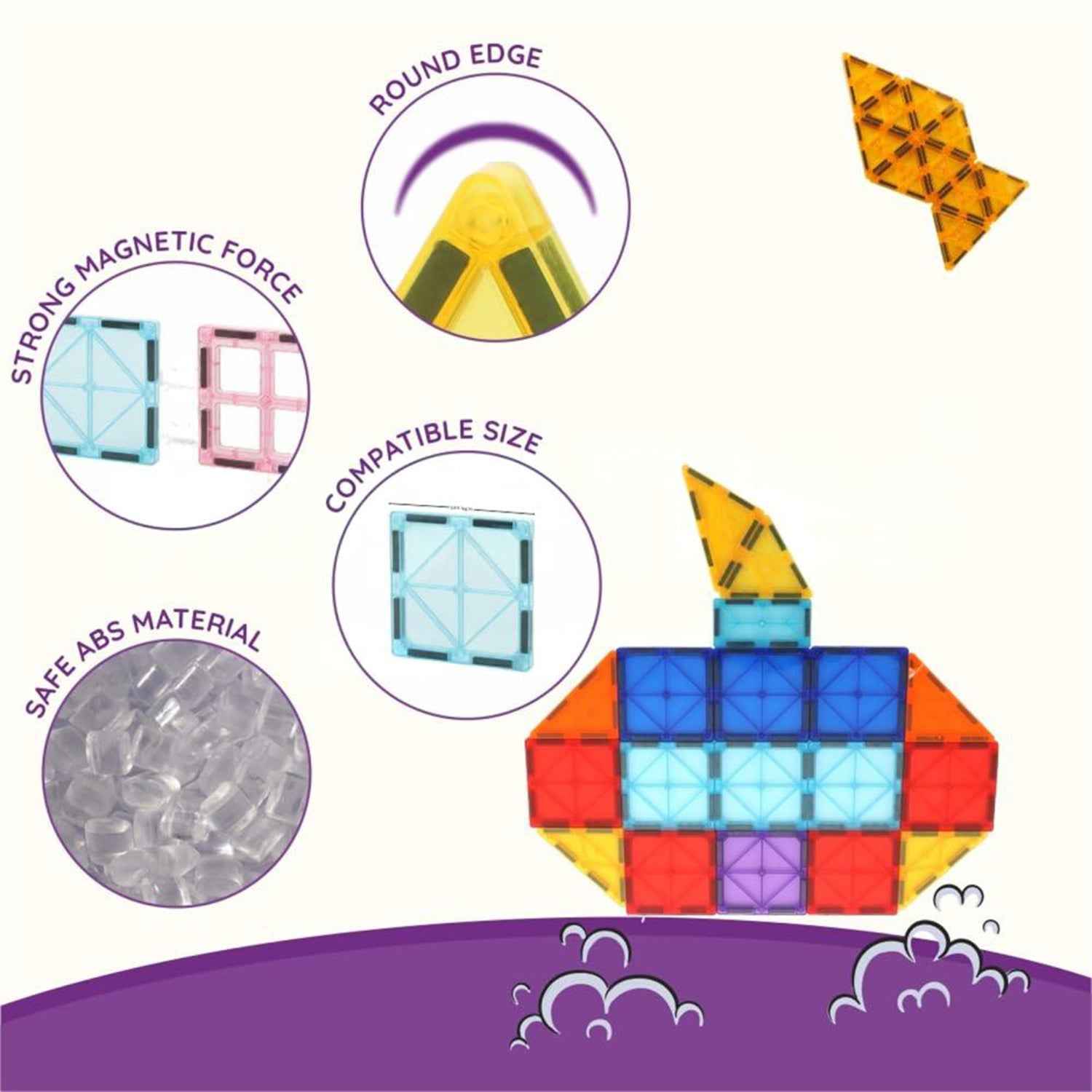 Magnetic Building Tiles – Creative 16-Piece STEM Toy Set