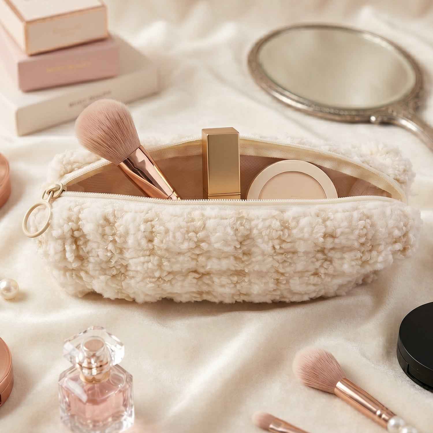 Multipurpose Travel Makeup Organizer Ð Soft Fabric, Spacious & Compact