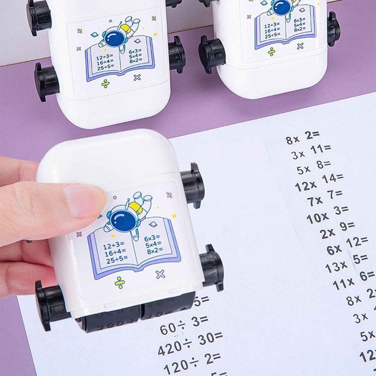 Math Problem Rolling Stamp – Fun Astronaut Educational Toy