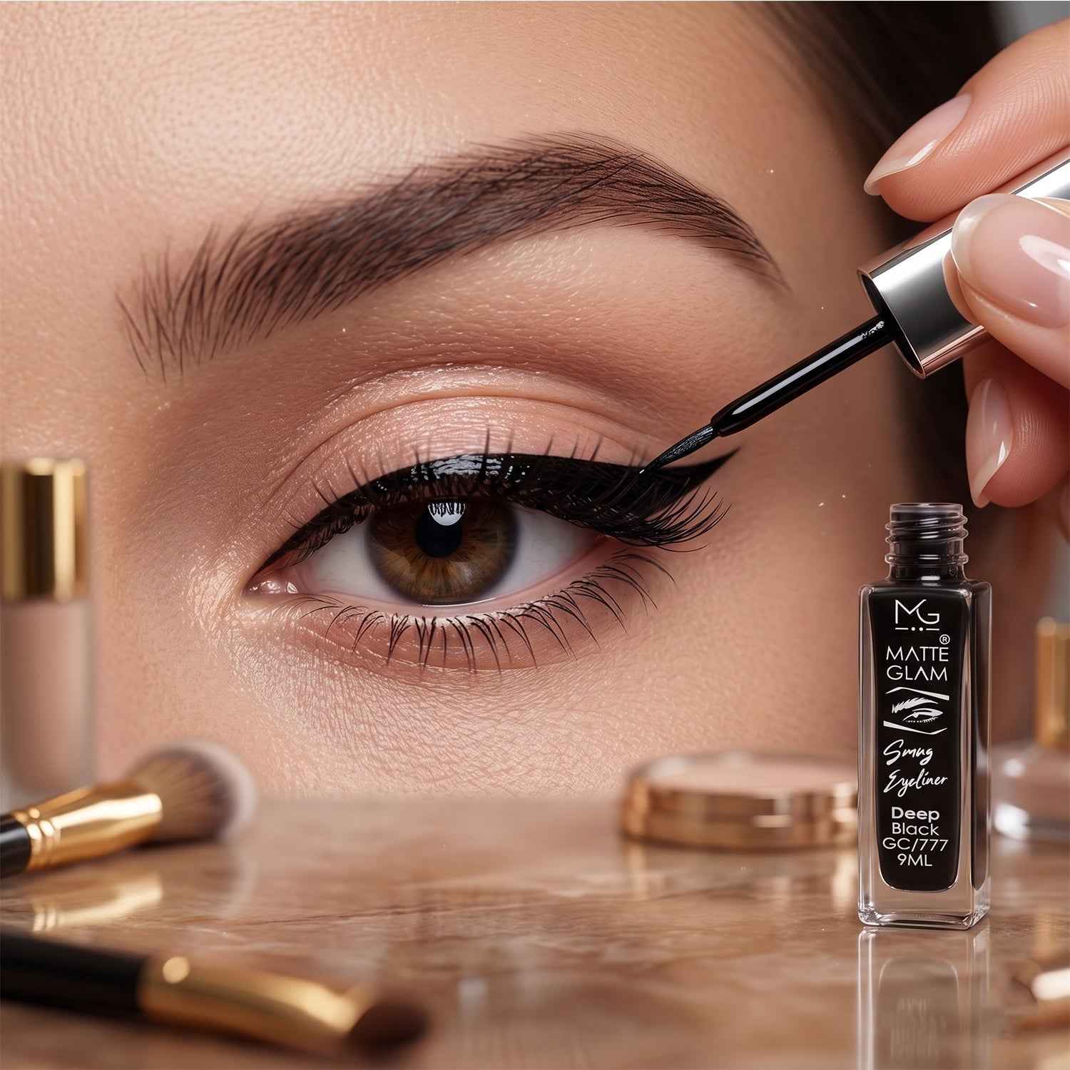 Deep Black Matte Eyeliner – Smudge Proof, Long Lasting