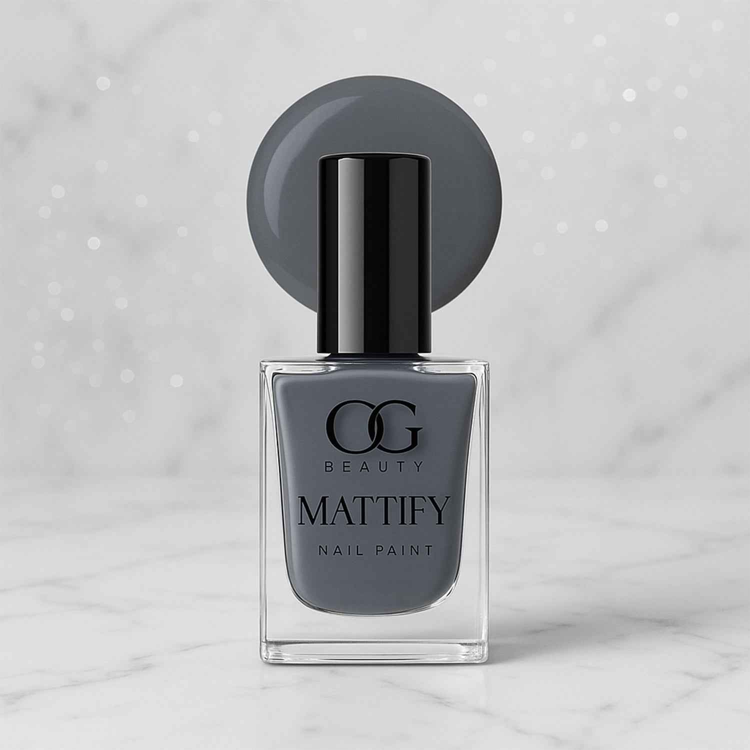 Calm Grey Matte Nail Polish – Quick Dry & Long-Lasting 10ml