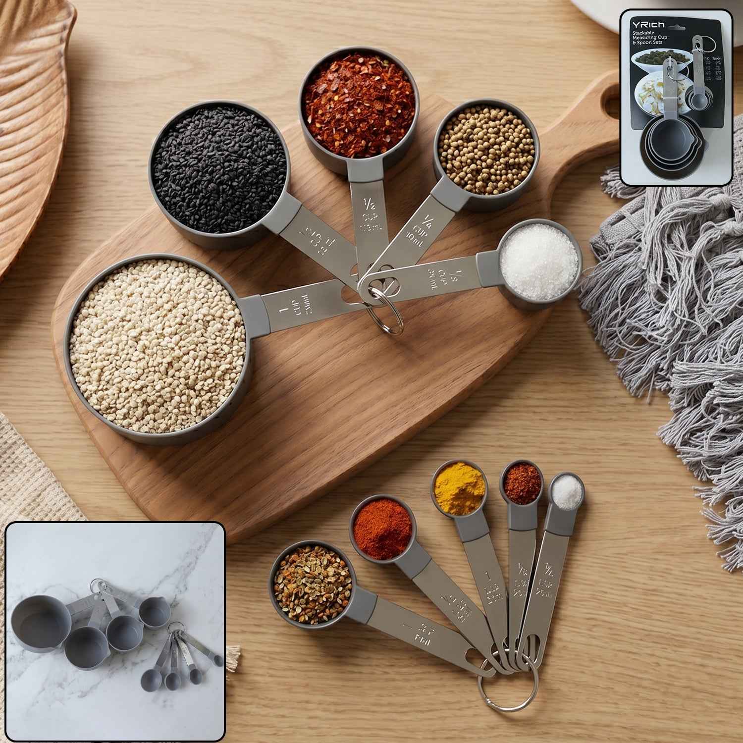 Plastic Measuring Cups and Spoons Set Ð Accurate Kitchen Tools