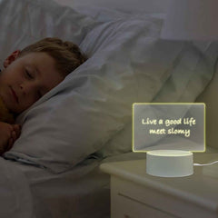 LED Acrylic Writing Message Board – Reusable Night Lamp with Marker
