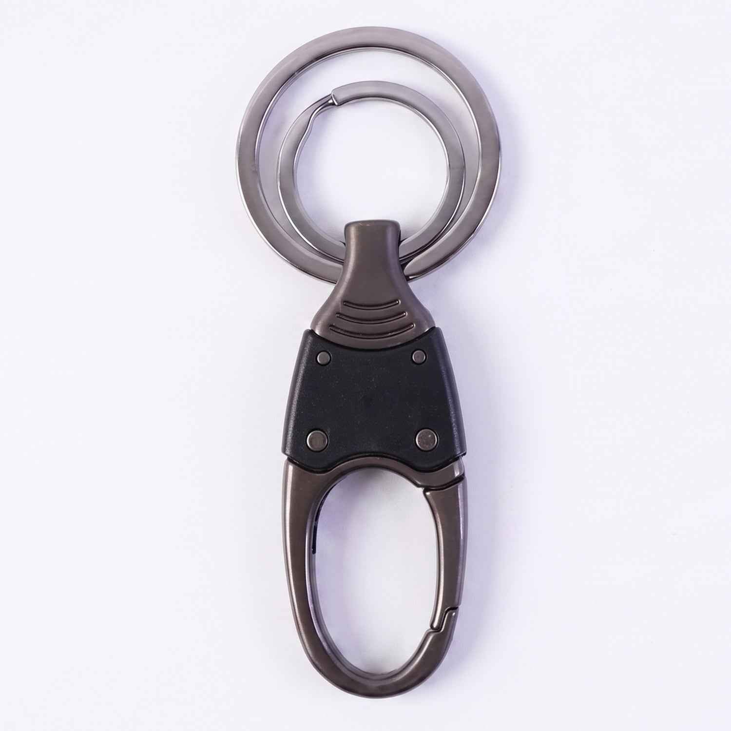 Metal Key Holder – Durable Dual Ring with Rotating Swivel
