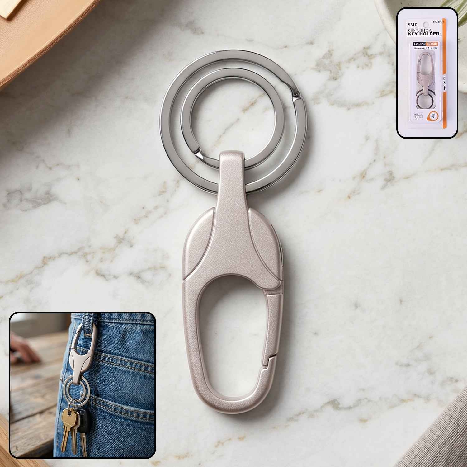 Keychain – Durable Metal with Secure Carabiner Clip for Keys & EDC
