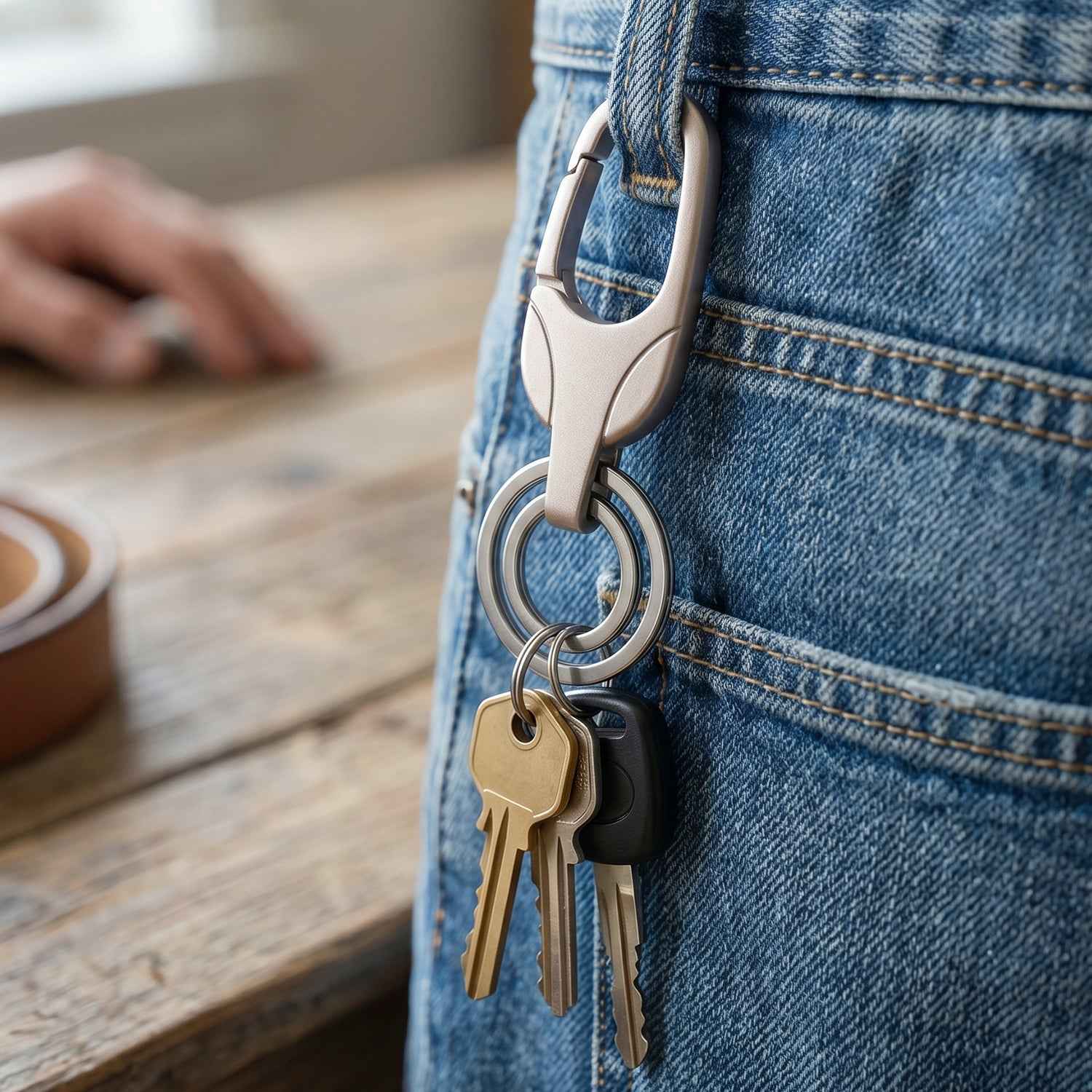 Keychain – Durable Metal with Secure Carabiner Clip for Keys & EDC