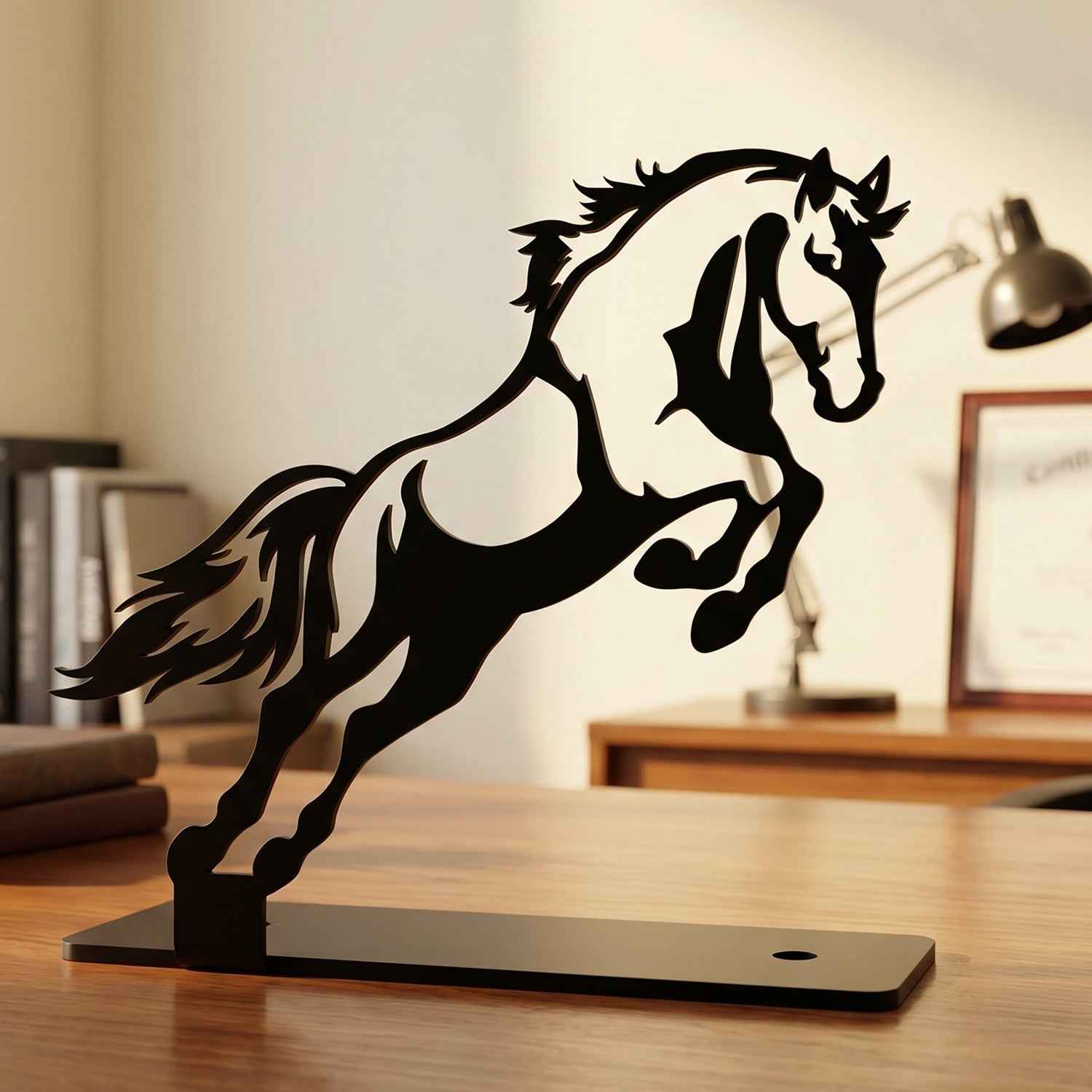 Metal Horse Sculpture Ð Modern Desk Decor for Sophistication