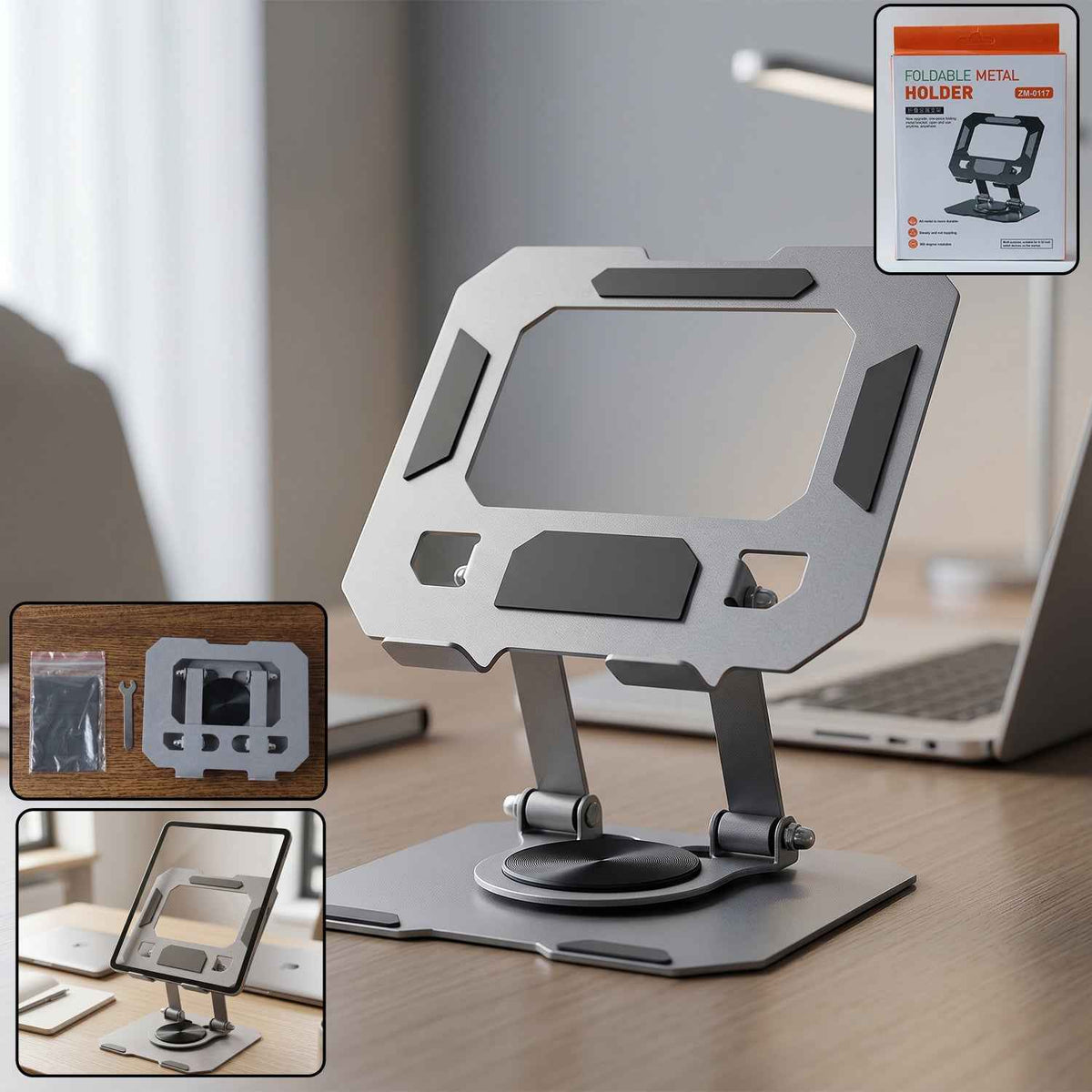 Foldable Metal Phone & Tablet Stand Ð Adjustable & Portable Desktop Support