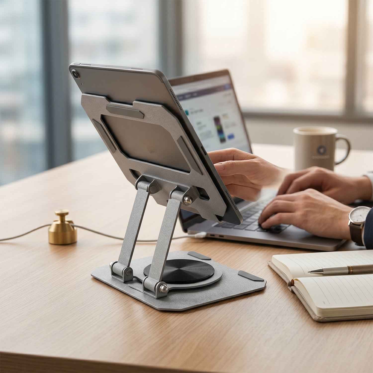 Foldable Metal Phone & Tablet Stand Ð Adjustable & Portable Desktop Support